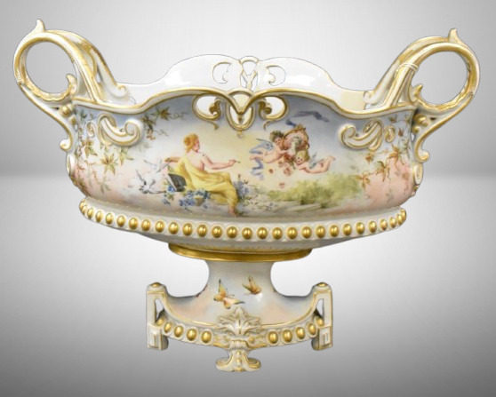 Scenic Dresden dbl. handled centerpiece bowl