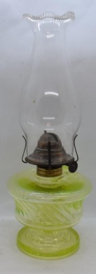 Vaseline Central No. 772/ swirl band footed finger kerosene lamp - 4