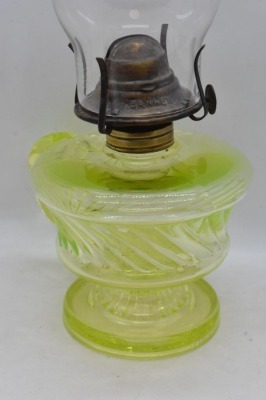 Vaseline Central No. 772/ swirl band footed finger kerosene lamp - 5