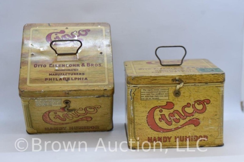 Pr. of Cinco Handy Humidor cigar tins