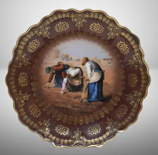 Mrkd. Royal Vienna 10"d plate, Gleaners Harvest