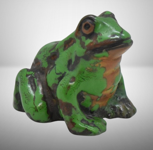 Mrkd. Weller Coppertone frog, 2"h x 2.5"l