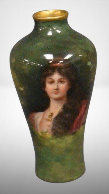 Mrkd. Royal Schwarzburg (Germany) 4.25" portrait vase