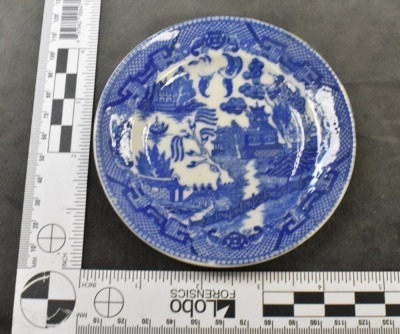 (13) Flow Blue pcs., mostly plates and 1-oval bowl - 4