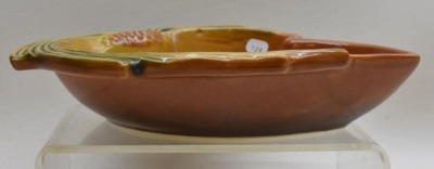 Roseville Pine Cone 497 ash tray, brown, 7.5" - 2