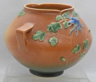 Roseville Columbine 400-6" bowl, brown - 4