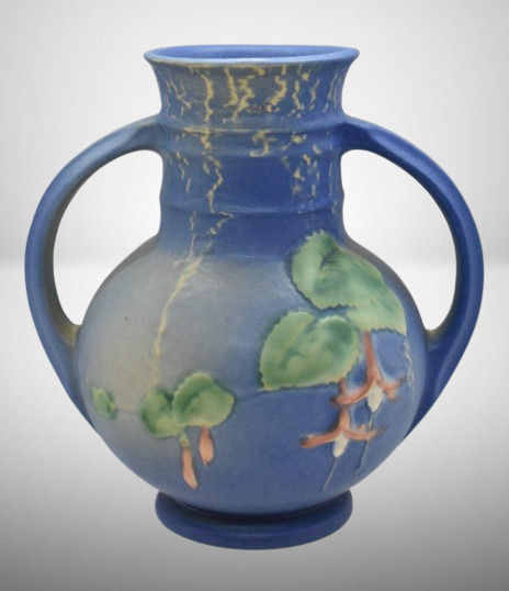 Roseville Fuchsia 891-6" vase, blue