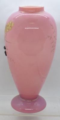 Victorian pink cased glass 10" factory lamp base (we think) - 5