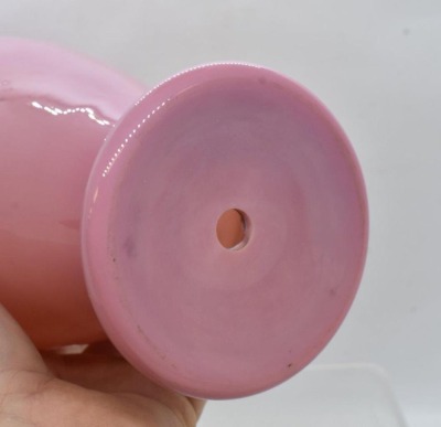 Victorian pink cased glass 10" factory lamp base (we think) - 6