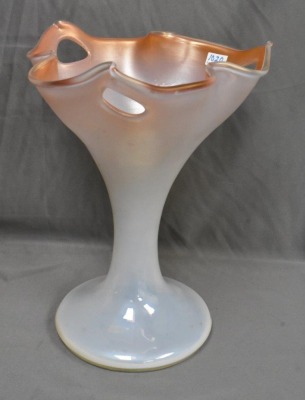 Pair of Art Nouveau Italian? 12"h free form vases - 3