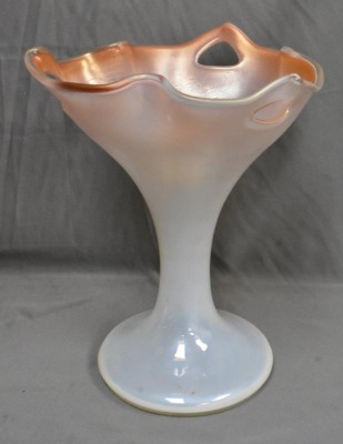 Pair of Art Nouveau Italian? 12"h free form vases - 4