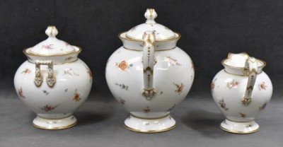 Mrkd. Dresden 3 pc. tea set w/ dainty flowers - 2