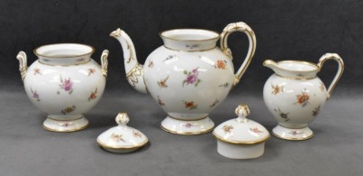 Mrkd. Dresden 3 pc. tea set w/ dainty flowers - 5