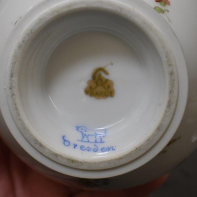 Mrkd. Dresden 3 pc. tea set w/ dainty flowers - 6