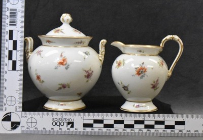 Mrkd. Dresden 3 pc. tea set w/ dainty flowers - 8