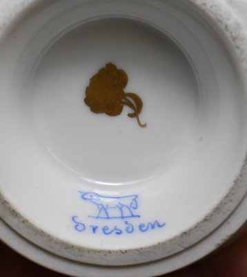 Mrkd. Dresden 3 pc. tea set w/ dainty flowers - 9