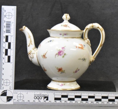 Mrkd. Dresden 3 pc. tea set w/ dainty flowers - 10