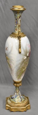 Handpainted 19th Century Sevres porcelain and cloisonne 15" urn - 5
