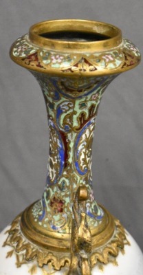 Handpainted 19th Century Sevres porcelain and cloisonne 15" urn - 6