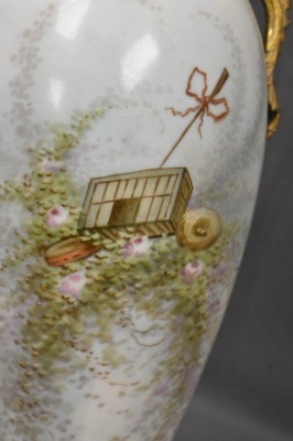 Handpainted 19th Century Sevres porcelain and cloisonne 15" urn - 7