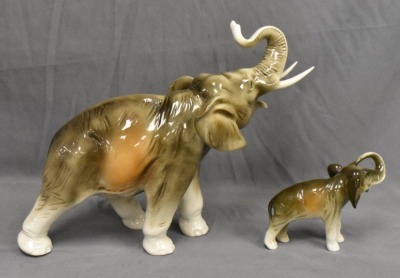 (2) Mrkd. Royal Dux elephant figurines, pink triangle mark - 4
