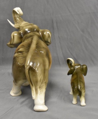 (2) Mrkd. Royal Dux elephant figurines, pink triangle mark - 5