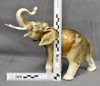 (2) Mrkd. Royal Dux elephant figurines, pink triangle mark - 14