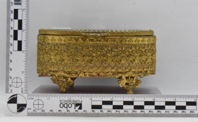 (3) Gold metal ormolu filigree jewelry boxes, various sizes - 10