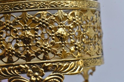 (3) Gold metal ormolu filigree jewelry boxes, various sizes - 23