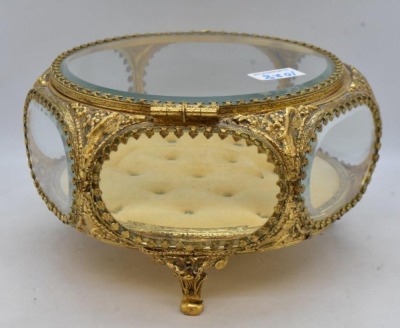 (3) Gold metal ormolu filigree jewelry boxes, various sizes - 26