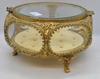 (3) Gold metal ormolu filigree jewelry boxes, various sizes - 27