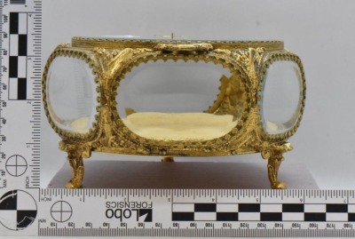 (3) Gold metal ormolu filigree jewelry boxes, various sizes - 32