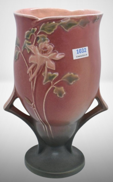 Roseville Columbine 22-9" vase, pink