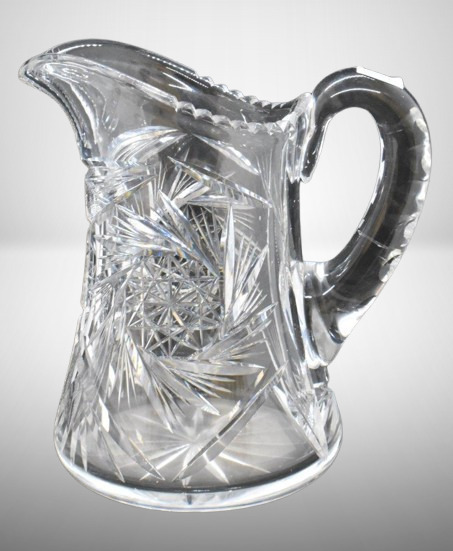 American Brilliant Cut Glass 8" pitcher