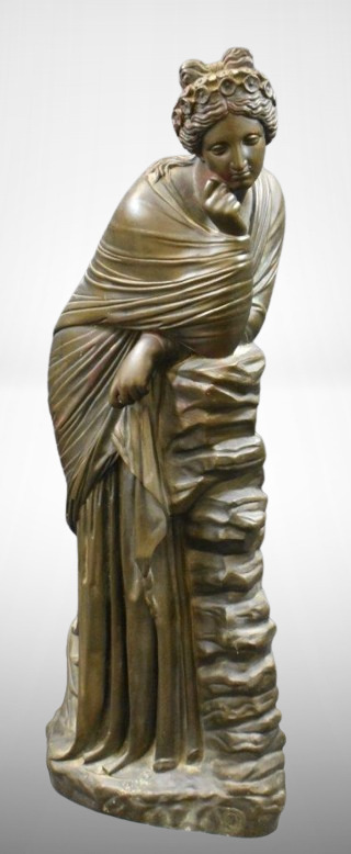 Bronze sculpture of Greek Goddess by Ferdinand Barbedienne, 22" tall