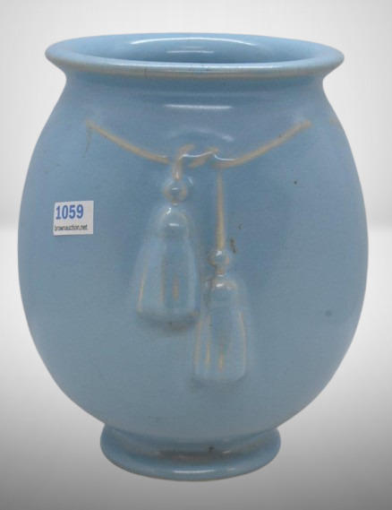 Mrkd. Weller Darsie 6.5" blue vase