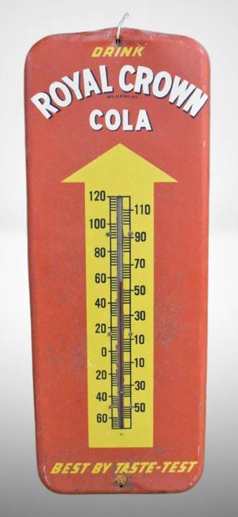 Royal Crown Cola advertising thermometer, 26"