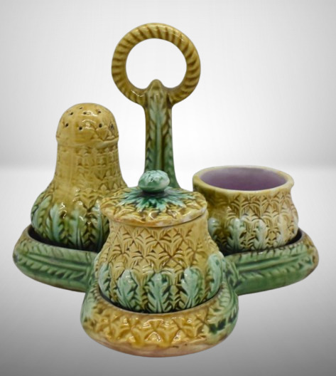 Majolica 5 pc. condiment set