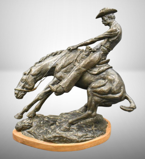 Thomas Holland "Spooked" bronze on wooden base