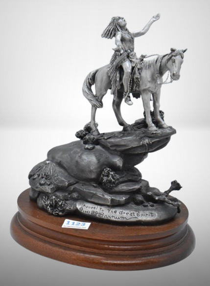 J.J. Barnum "Appeal to the Great Spirit" pewter statue