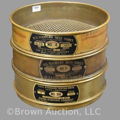 (3) U.S. Standard brass sieves - No. 4, 8 and 200