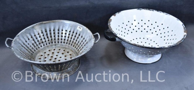 (2) Graniteware colanders