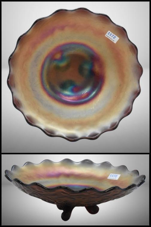 Carnival Glass Louisa (Westmoreland) 2.5"h x 8.5"d ftd. bowl, amethyst