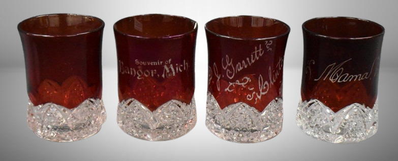 (4) Ruby-stained tumblers
