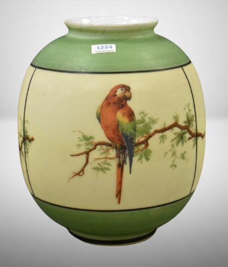 Art Deco Parakeet light globe by Lincoln Mfg.
