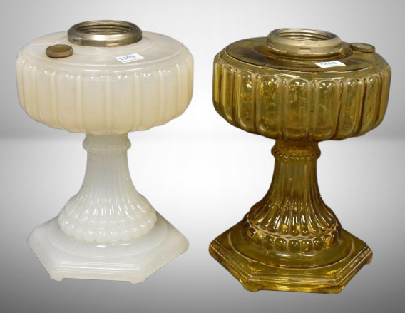 (2) Aladdin Cathedral kerosene lamps, 9"