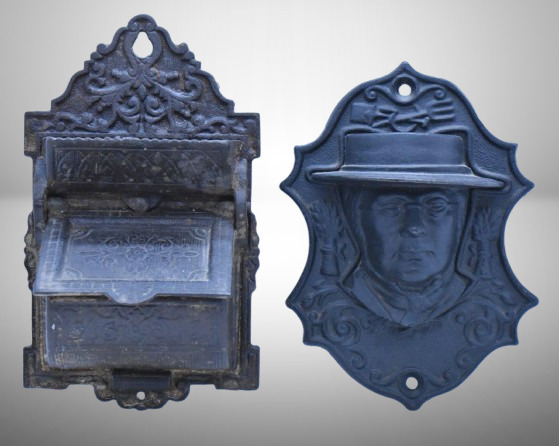 (2) Cast Iron match holders