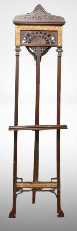Eastlake-style picture frame easel, great carving details