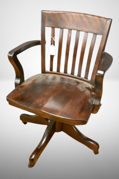 Mahogany swivel office chair