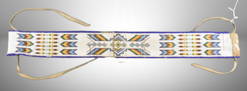 Native American Indian beaded sash, 22"l